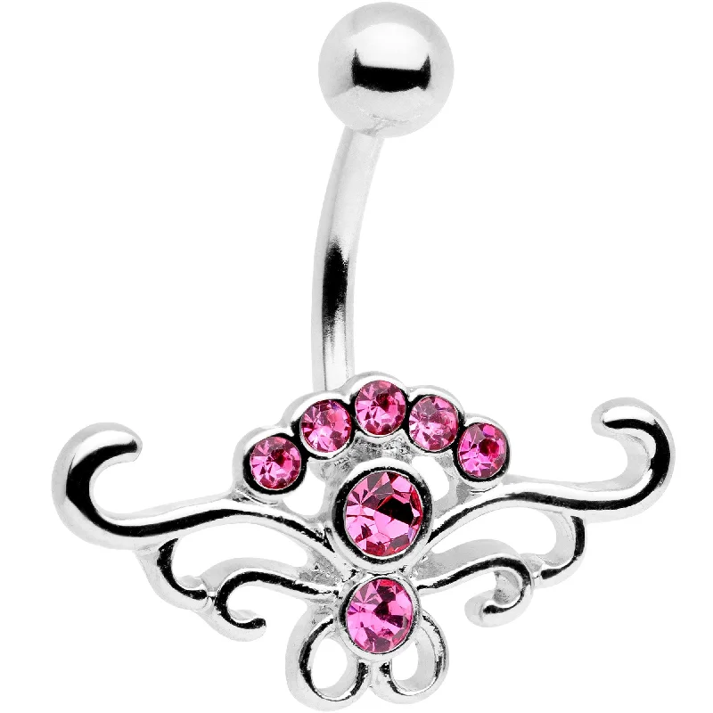 Comfortable Belly Rings for Sensitive Piercings -Pink Gem Summer Breeze Belly Ring
