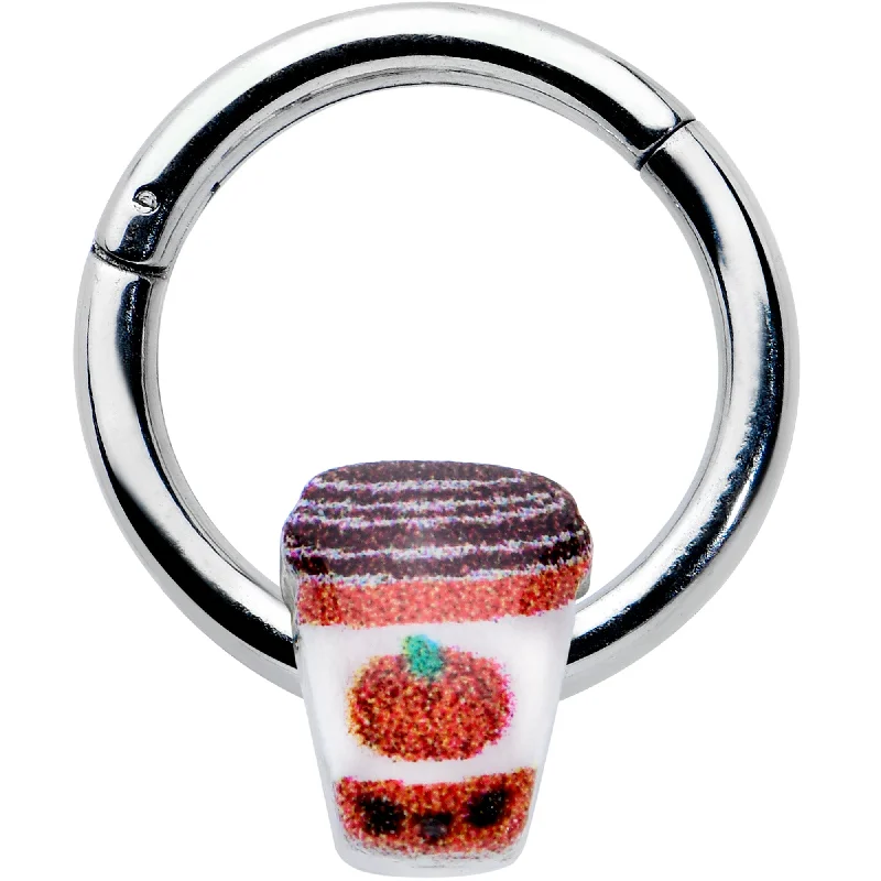 Women's Earrings – Elegant Designs for Every Personality--16 Gauge 5/16 Sweet Pumpkin Latte Autumn Hinged Segment Ring
