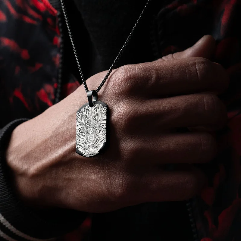 Exclusive Men's Necklaces & Pendants for the Modern Gentleman-Tribal Dragon Dog Tag Necklace Exclusive Men's Necklaces & Pendants for the Modern Gentleman-Tribal Dragon Dog Tag Necklace