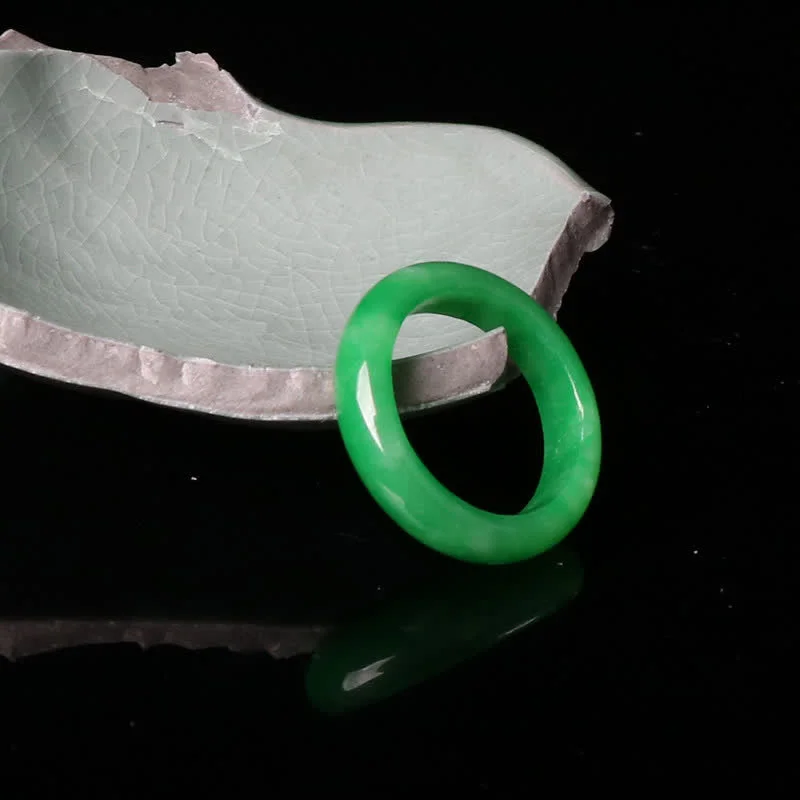 Chic Women's Rings for Fashion-Forward Looks-Buddha Stones  Jade Abundance Luck Ring