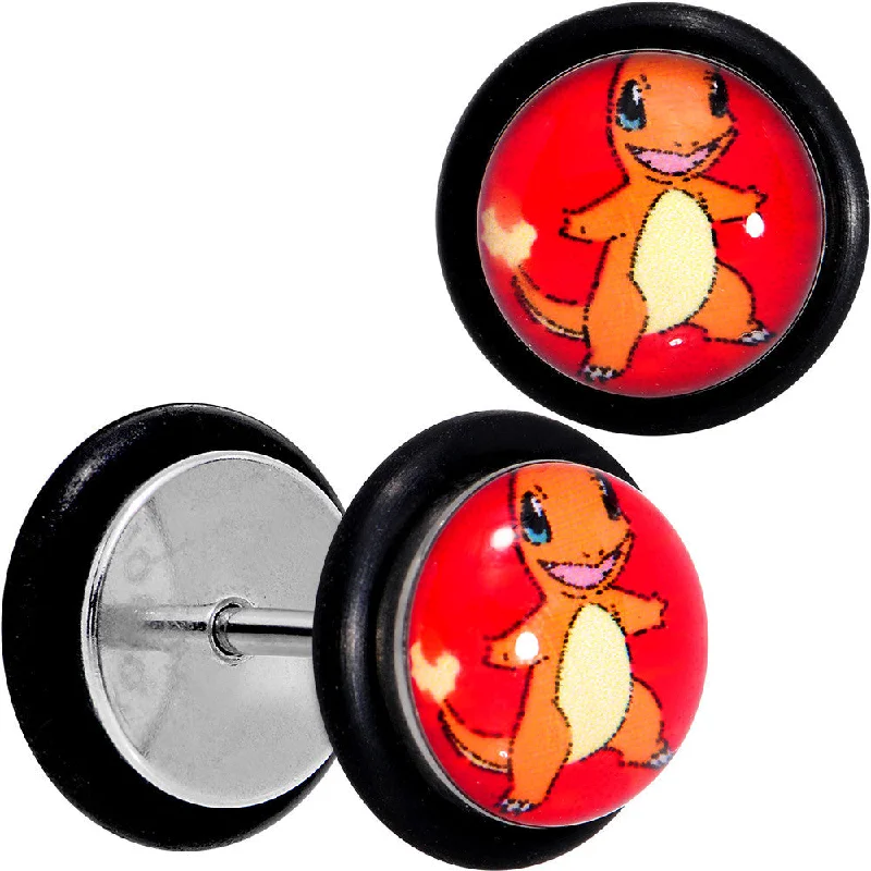 Women's Earrings – Elegant Designs for Every Personality--Officially Licensed Pokemon Gotta Catch Charmander Cheater Plug Set