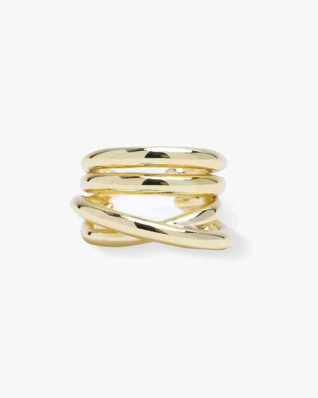 Women's Earrings – Elegant Designs for Every Personality--"She's So Smooth" Ear Cuff - Gold