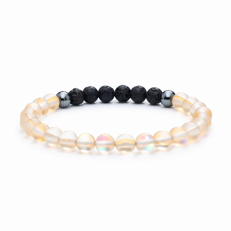 Trendy Stackable Bangles for Women-Glow Glass (Champagne)