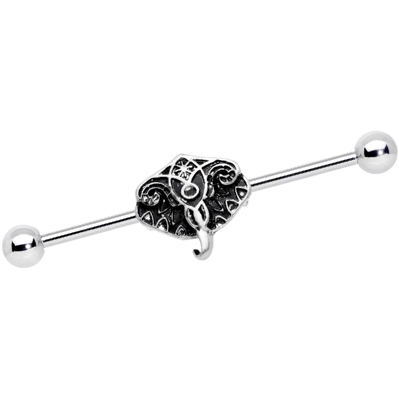 Women's Earrings – Elegant Designs for Every Personality--14 Gauge Elephant Inspired Abstract Industrial Barbell 38mm Women's Earrings – Elegant Designs for Every Personality--14 Gauge Elephant Inspired Abstract Industrial Barbell 38mm