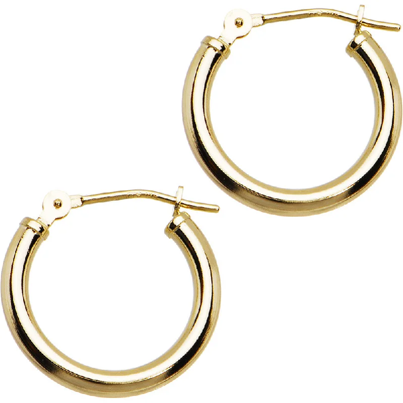 Women's Earrings – Elegant Designs for Every Personality--14KT Yellow Gold 2mm 5/8 Inch Hoop Earrings Women's Earrings – Elegant Designs for Every Personality--14KT Yellow Gold 2mm 5/8 Inch Hoop Earrings