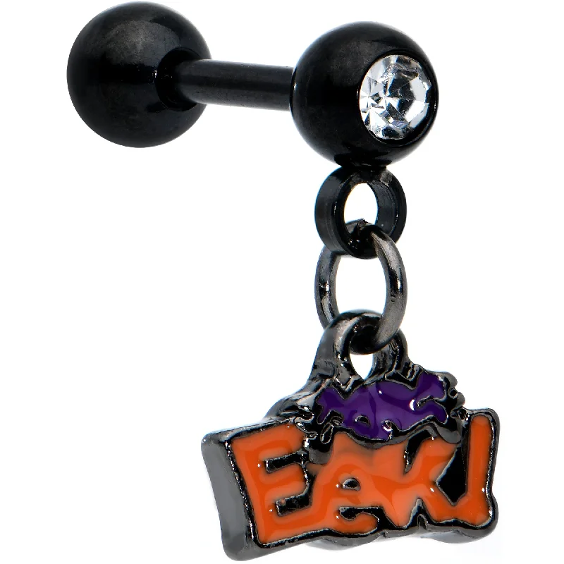 Women's Earrings – Elegant Designs for Every Personality--16 Gauge 1/4 Clear Gem Black Eek Spider Dangle Cartilage Earring Women's Earrings – Elegant Designs for Every Personality--16 Gauge 1/4 Clear Gem Black Eek Spider Dangle Cartilage Earring