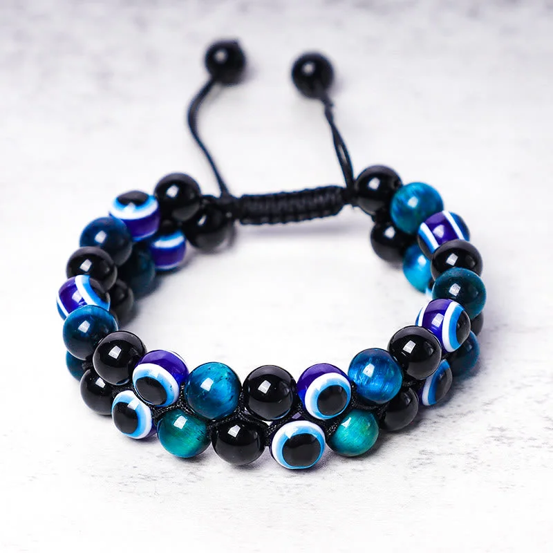 Men's Bracelets with Engraved Dates-Buddha Stones Evil Eye Hematite Tiger Eye Protection Beaded Bracelet Men's Bracelets with Engraved Dates-Buddha Stones Evil Eye Hematite Tiger Eye Protection Beaded Bracelet