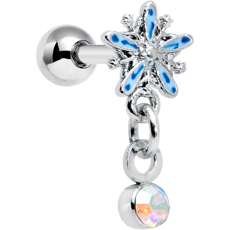 Women's Earrings – Elegant Designs for Every Personality--16 Gauge 1/4 Aurora Gem Snowflake Blues Christmas Cartilage Tragus Women's Earrings – Elegant Designs for Every Personality--16 Gauge 1/4 Aurora Gem Snowflake Blues Christmas Cartilage Tragus