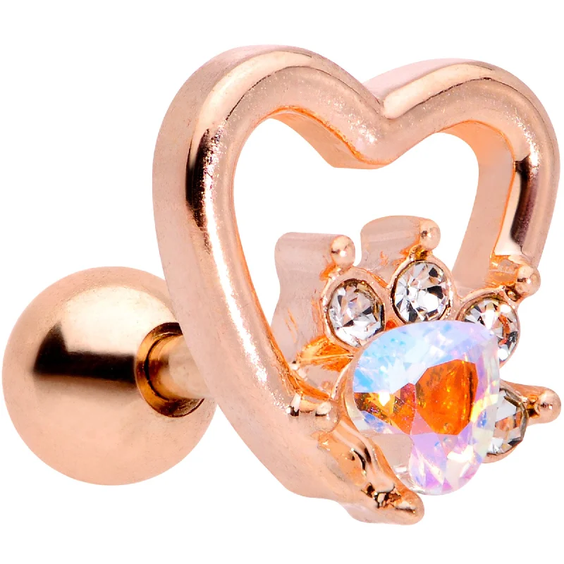 Women's Earrings – Elegant Designs for Every Personality--16 Gauge 1/4 Aurora Gem Rose Gold Tone Hollow Heart Cartilage Tragus Women's Earrings – Elegant Designs for Every Personality--16 Gauge 1/4 Aurora Gem Rose Gold Tone Hollow Heart Cartilage Tragus