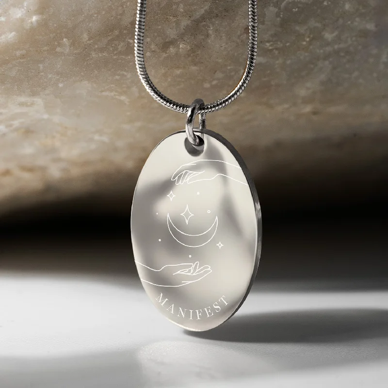 Chic Women's Rings for Fashion-Forward Looks-Manifest Oval Necklace