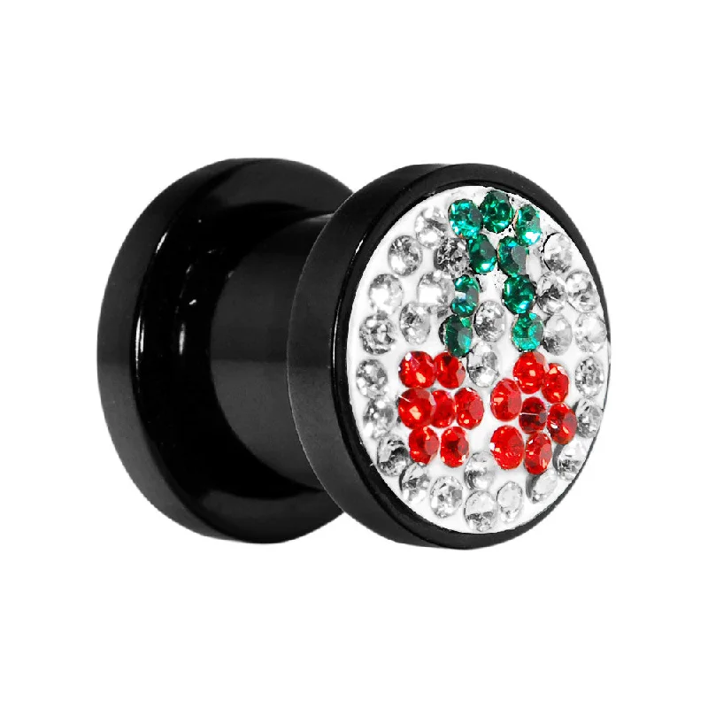 Women's Earrings – Elegant Designs for Every Personality--0 Gauge Cherry Ferido Crystal Acrylic Screw Fit Tunnel