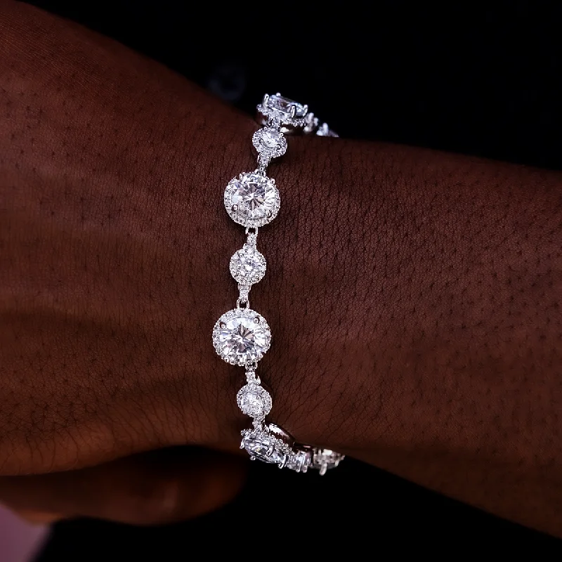 Exclusive Men's Necklaces & Pendants for the Modern Gentleman-Diamond Halo Tennis Bracelet Exclusive Men's Necklaces & Pendants for the Modern Gentleman-Diamond Halo Tennis Bracelet