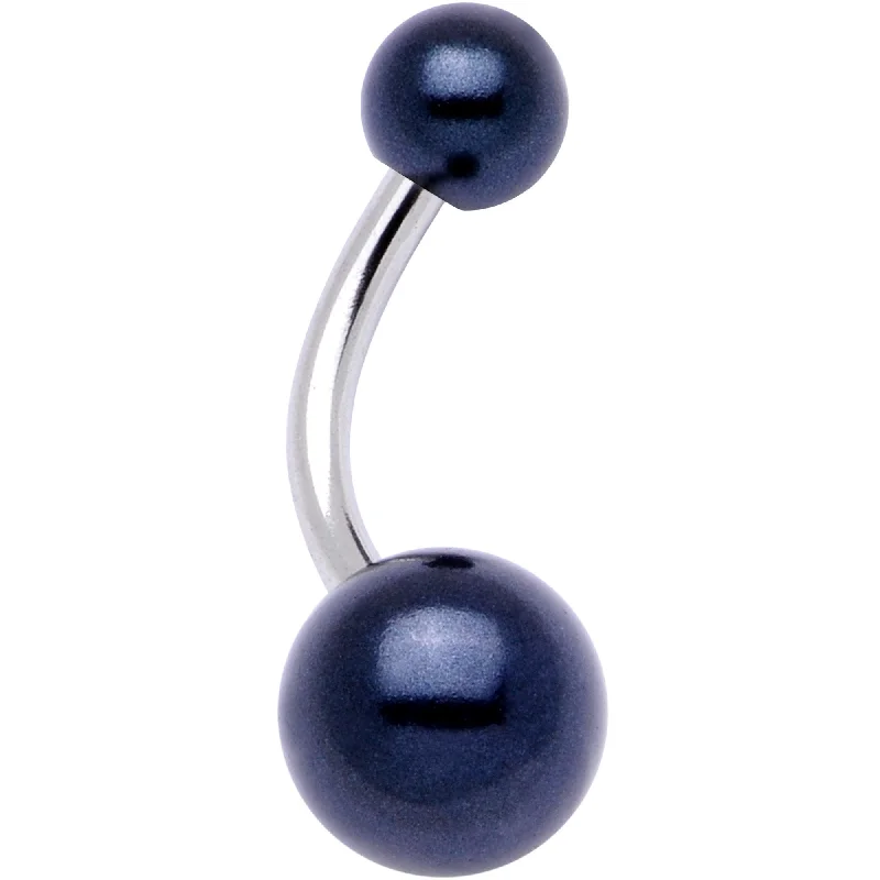 Beautiful Belly Rings for Elegant Style -Midnight Black Pearlescent Acrylic Belly Ring Beautiful Belly Rings for Elegant Style -Midnight Black Pearlescent Acrylic Belly Ring