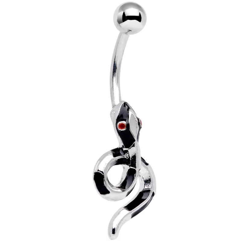 Comfortable Belly Rings for Dazzling FashionRed Gem Slither Snake Belly Ring