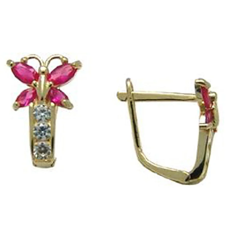 Women's Earrings – Elegant Designs for Every Personality--14kt Yellow Gold Butterfly July Birthstone Leverback Earrings Women's Earrings – Elegant Designs for Every Personality--14kt Yellow Gold Butterfly July Birthstone Leverback Earrings