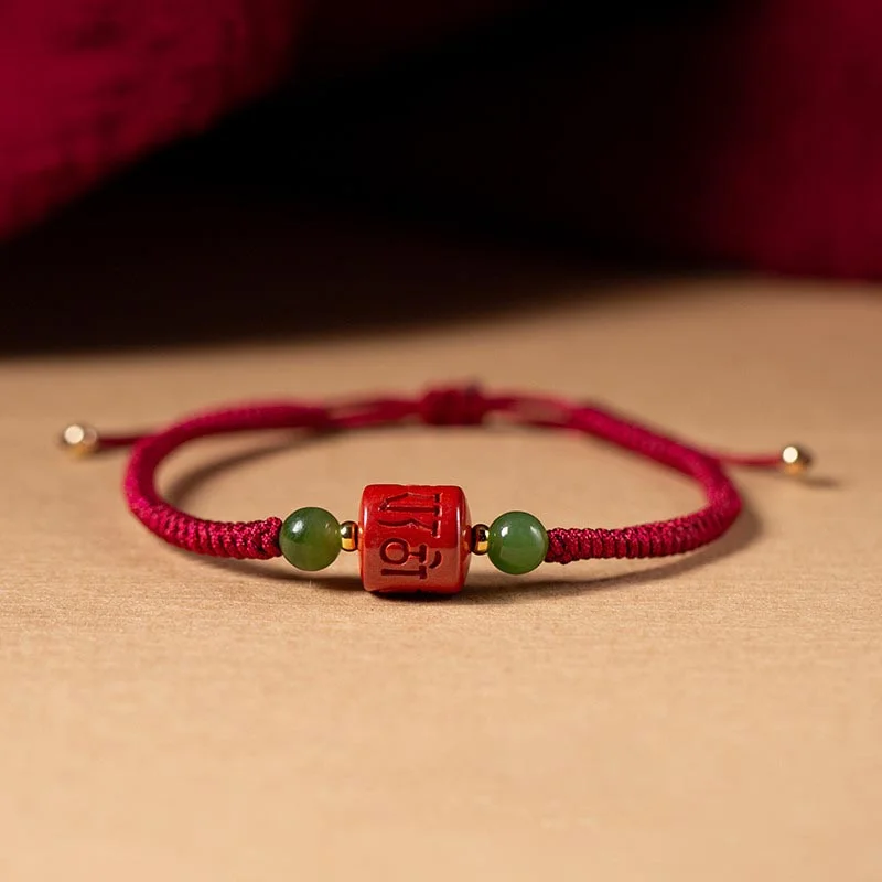 Women's Statement Bangles-Buddha Stones Tibetan Cinnabar Om Mani Padme Hum Engraved Blessing Braided Rope Bracelet Women's Statement Bangles-Buddha Stones Tibetan Cinnabar Om Mani Padme Hum Engraved Blessing Braided Rope Bracelet