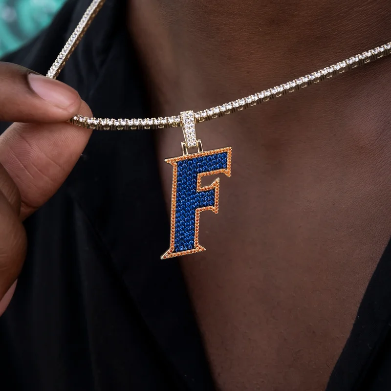 Men's Stylish Bracelets with Textured Design-Florida Gators Official NCAA Logo Pendant Men's Stylish Bracelets with Textured Design-Florida Gators Official NCAA Logo Pendant