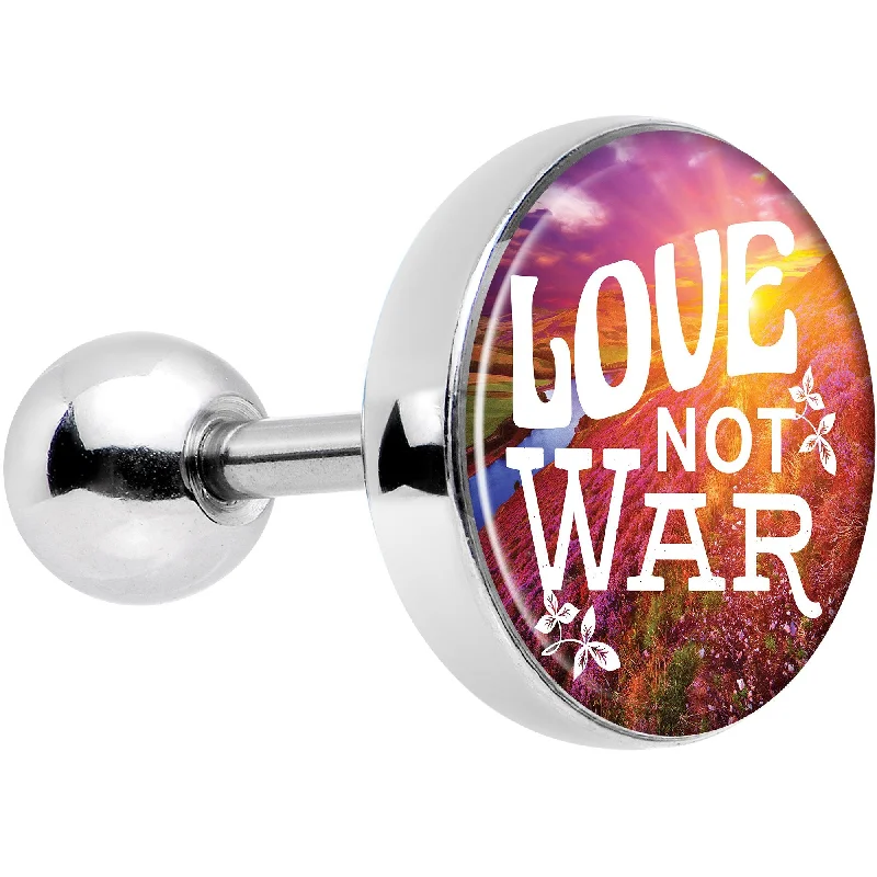 Women's Earrings – Elegant Designs for Every Personality--16 Gauge 1/4 Love Not War Tragus Cartilage Earring Women's Earrings – Elegant Designs for Every Personality--16 Gauge 1/4 Love Not War Tragus Cartilage Earring