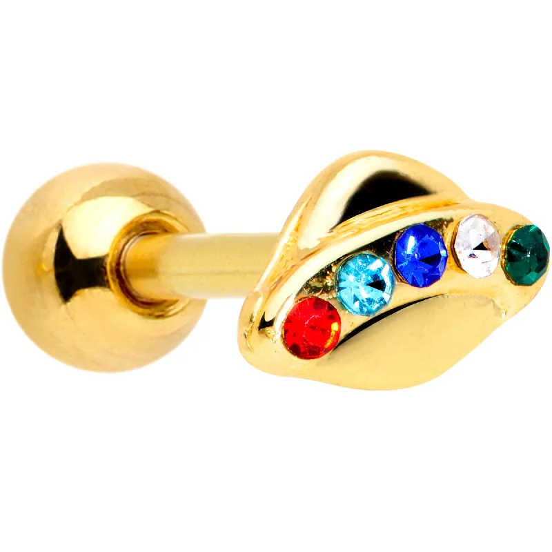 Women's Earrings – Elegant Designs for Every Personality--16 Gauge 1/4 Multicolor Gem Gold Tone UFO Cartilage Tragus Women's Earrings – Elegant Designs for Every Personality--16 Gauge 1/4 Multicolor Gem Gold Tone UFO Cartilage Tragus