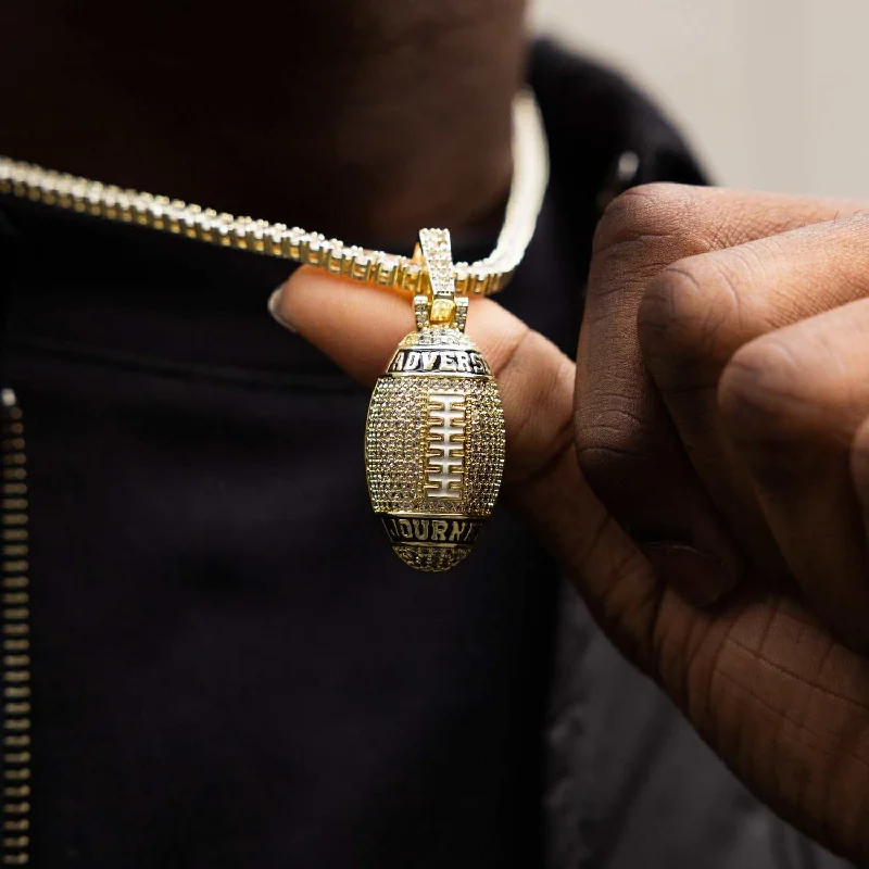 Men's Beaded Bracelets with Cool Charms-A.J. Greene Football Pendant