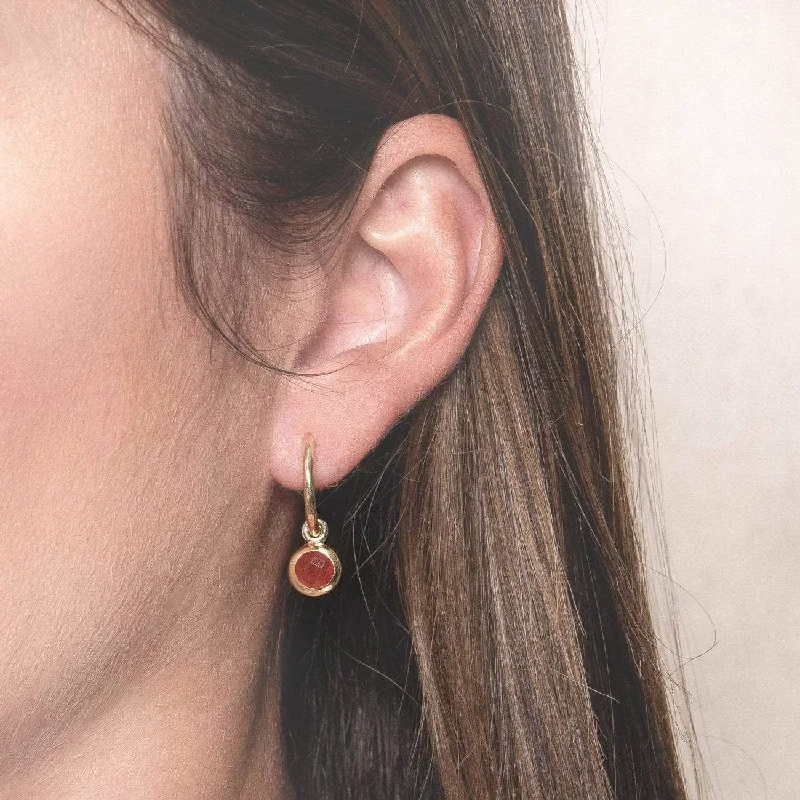 Women's Earrings – Elegant Designs for Every Personality--Carnelian Golden Hoop Earrings
