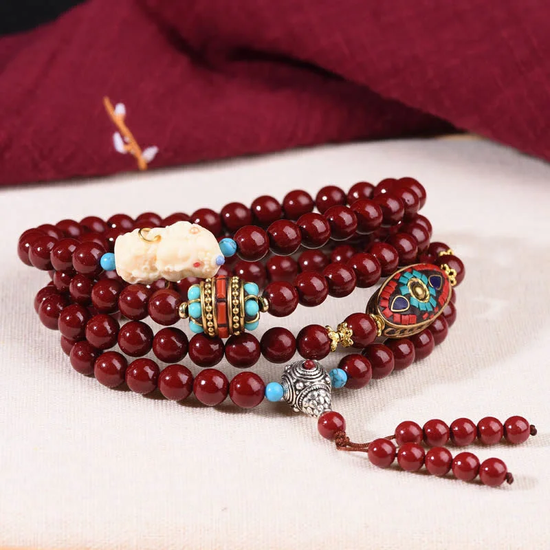 Trendy Charm Bracelets for Men-Buddha Stones Cinnabar Bodhisattva Tara Symbol Calm Bracelet Mala Trendy Charm Bracelets for Men-Buddha Stones Cinnabar Bodhisattva Tara Symbol Calm Bracelet Mala