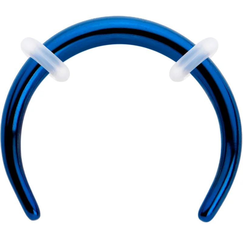 Women's Earrings – Elegant Designs for Every Personality--14 Gauge 3/8 Blue Pincher Crescent Taper Women's Earrings – Elegant Designs for Every Personality--14 Gauge 3/8 Blue Pincher Crescent Taper