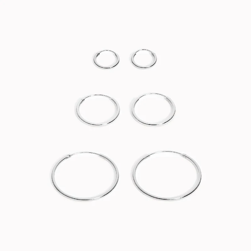 Women's Earrings – Elegant Designs for Every Personality--Silver Hoop Earrings Set