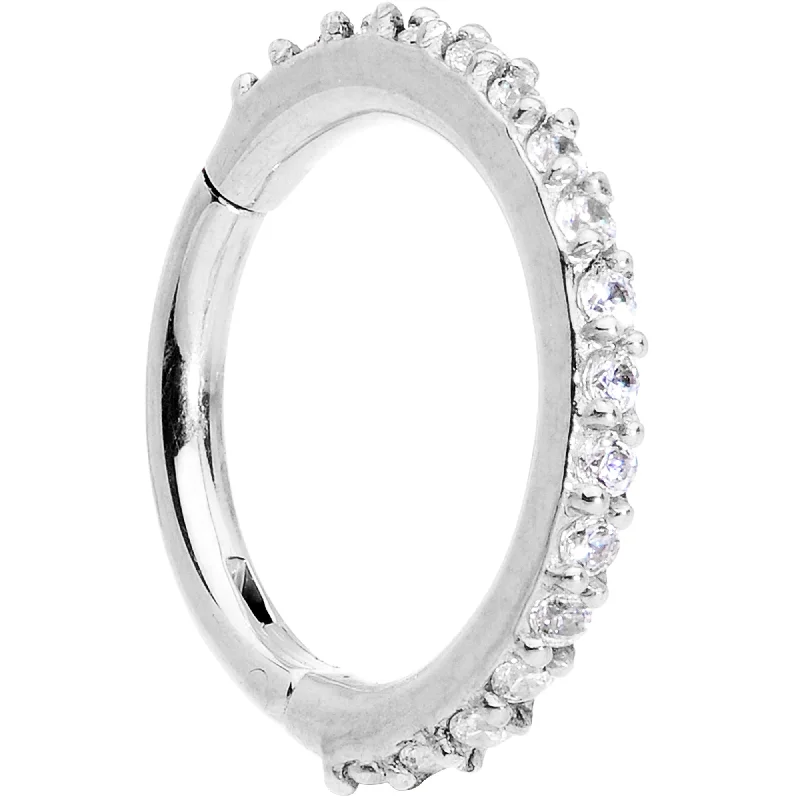Colored Gemstone Nose Rings -16 Gauge 5/16 Clear CZ Gem Stainless Steel Hinged Segment Ring Colored Gemstone Nose Rings -16 Gauge 5/16 Clear CZ Gem Stainless Steel Hinged Segment Ring