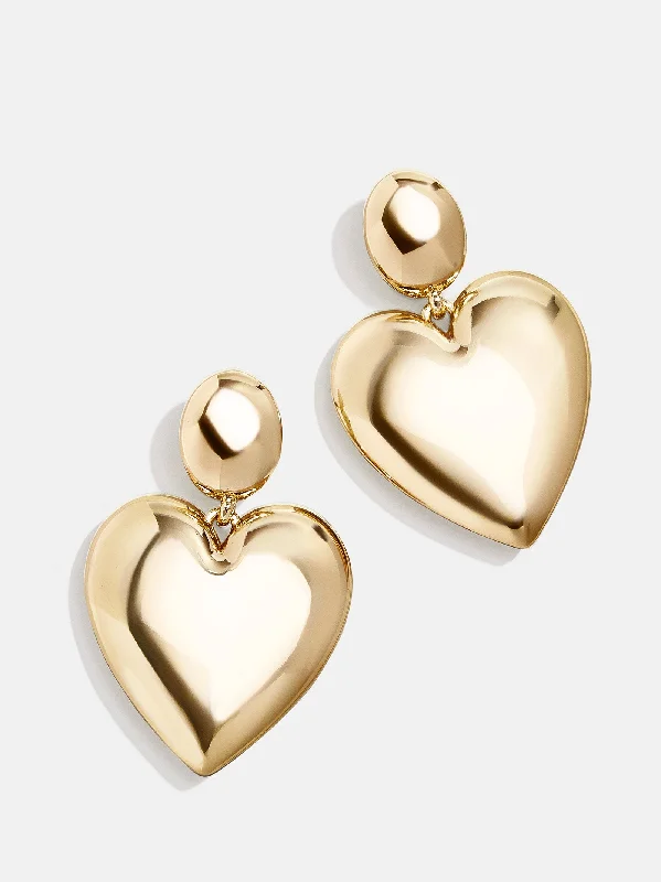 Women's Earrings – Elegant Designs for Every Personality--Sheri Earrings - Smooth Gold Heart Women's Earrings – Elegant Designs for Every Personality--Sheri Earrings - Smooth Gold Heart