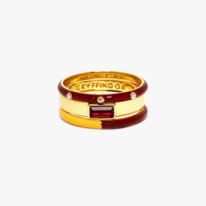 Chic Women's Rings for Fashion-Forward Looks-Gryffindor™ 3 Ring Stack