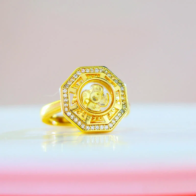 Chic Women's Rings for Fashion-Forward Looks-Buddha Stones Gold Plated Copper Windmill Feng Sheng Shui Qi Luck Wealth Adjustable Ring Chic Women's Rings for Fashion-Forward Looks-Buddha Stones Gold Plated Copper Windmill Feng Sheng Shui Qi Luck Wealth Adjustable Ring