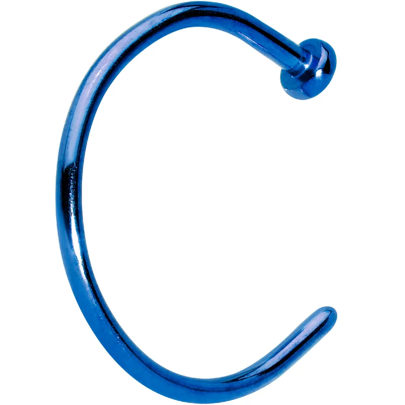Nose Rings with Elegant Patterns -20 Gauge 3/8 Blue PVD Implant Grade Titanium Disc Nose Hoop Nose Rings with Elegant Patterns -20 Gauge 3/8 Blue PVD Implant Grade Titanium Disc Nose Hoop