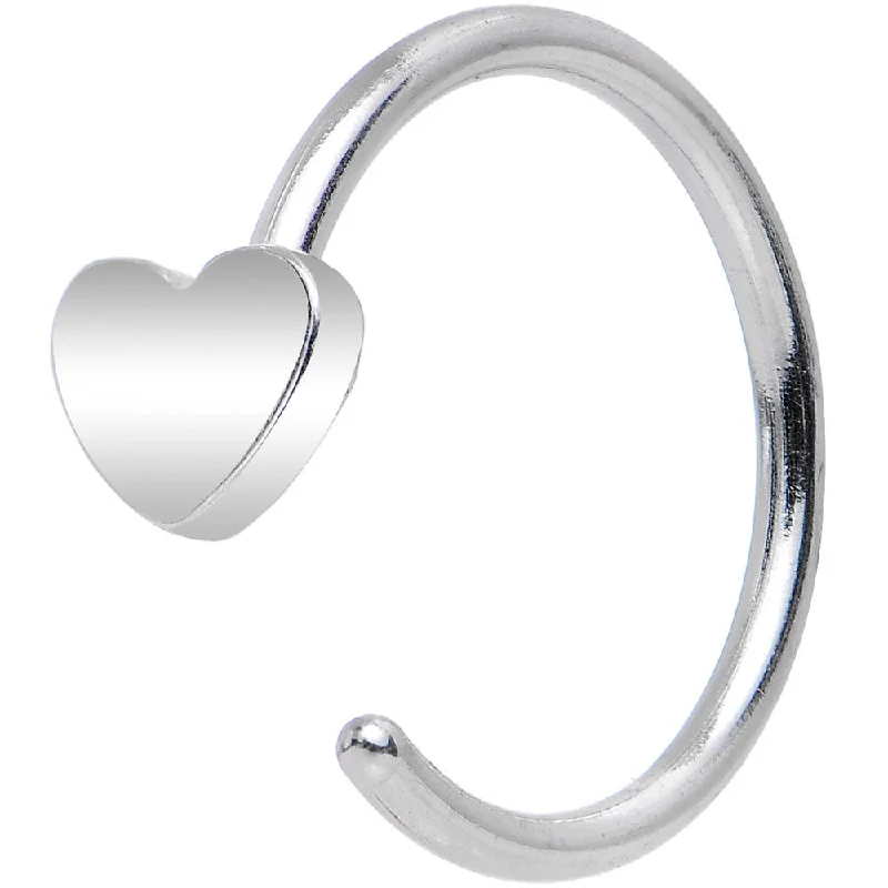 Trendy Nose Rings with Sparkling Finishes -20 Gauge 5/16 Stainless Steel Darling Heart Nose Hoop Trendy Nose Rings with Sparkling Finishes -20 Gauge 5/16 Stainless Steel Darling Heart Nose Hoop
