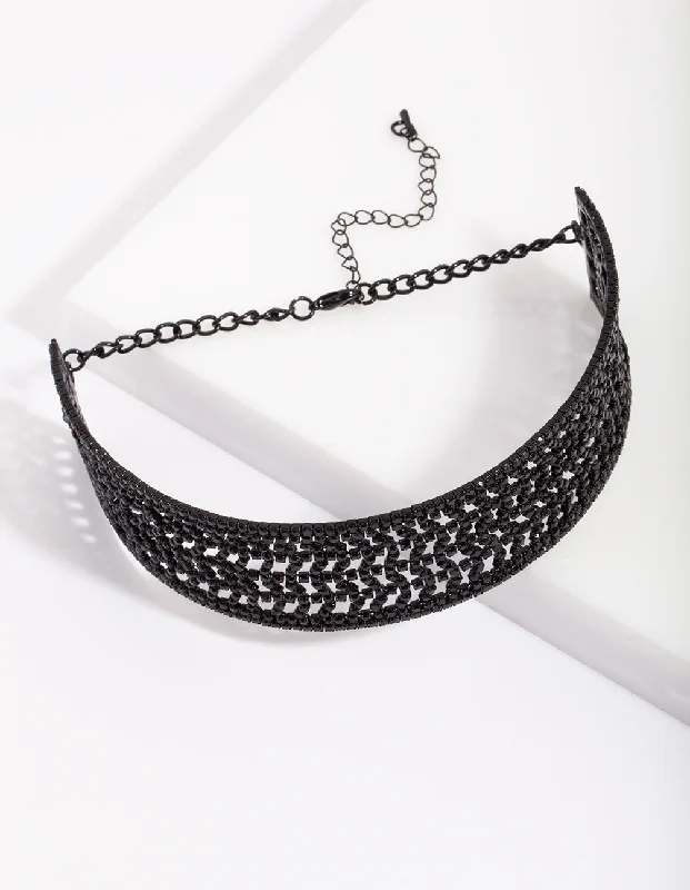 Shop Classic Women's Necklaces & Pendants with a Modern Twist-Black Dazzle Multi Diamante Choker Shop Classic Women's Necklaces & Pendants with a Modern Twist-Black Dazzle Multi Diamante Choker