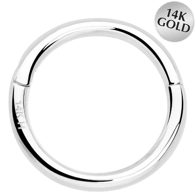 Stylish and Bold Lip Rings14k Solid White Gold Hinged Segment Ring Elegance 18 Gauge 5/16 Stylish and Bold Lip Rings14k Solid White Gold Hinged Segment Ring Elegance 18 Gauge 5/16
