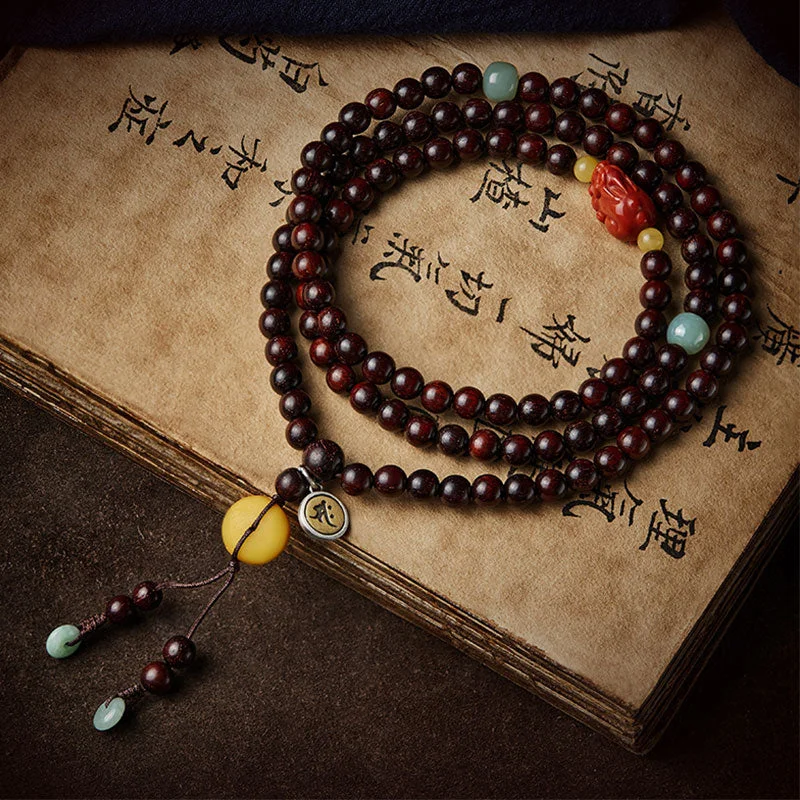 Men's Bracelets with Spiritual Meaning-Buddha Stones Chinese Zodiac Natal Buddha 108 Mala Beads Small Leaf Red Sandalwood Red Agate PiXiu Protection Bracelet Men's Bracelets with Spiritual Meaning-Buddha Stones Chinese Zodiac Natal Buddha 108 Mala Beads Small Leaf Red Sandalwood Red Agate PiXiu Protection Bracelet
