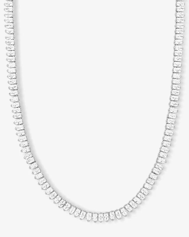 Shop Classic Women's  Necklaces & Pendants with a Modern Twist-Baby "She's So Fine" Tennis Necklace 16" - Silver|White Diamondettes