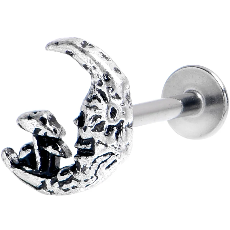 Designer Lip Rings with Sleek Finish16 Gauge 5/16 Mushrooms on the Moon Labret Monroe Tragus
