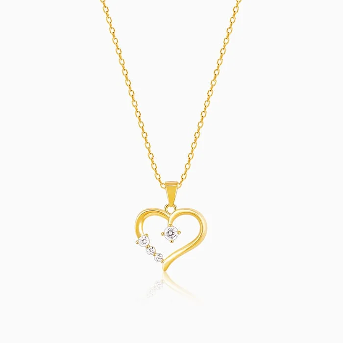 Shop Classic Women's Necklaces & Pendants with a Modern Twist-Golden Solitaire Heart Pendant with Link Chain Shop Classic Women's Necklaces & Pendants with a Modern Twist-Golden Solitaire Heart Pendant with Link Chain