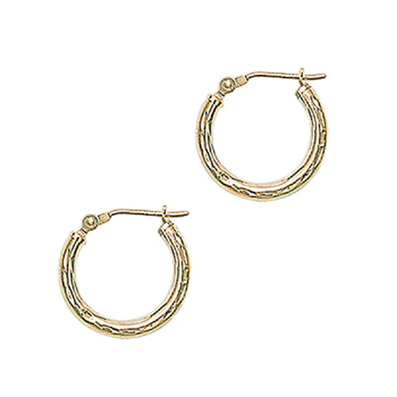 Women's Earrings – Elegant Designs for Every Personality--Solid 14KT Yellow Gold 5/8 Inch Twist Pattern Hoop Earrings