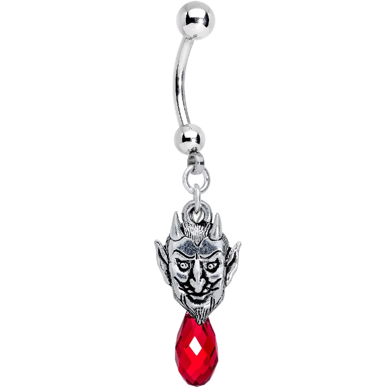 Comfortable Belly Rings for Trendy Fashion -Handcrafted Red Gem Beelzebub Dangle Belly Ring Comfortable Belly Rings for Trendy Fashion -Handcrafted Red Gem Beelzebub Dangle Belly Ring