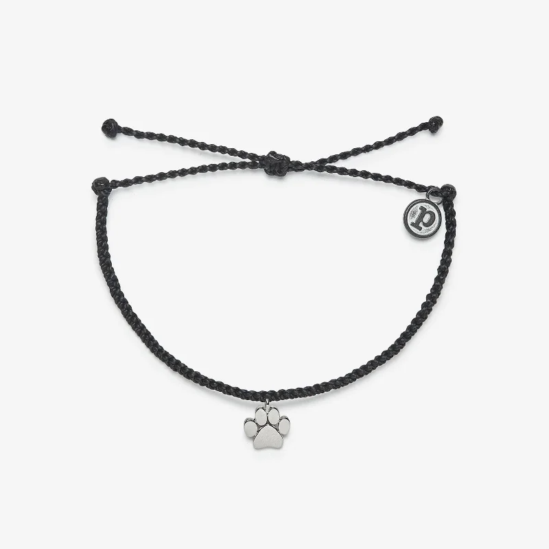 Casual Beaded Bracelets for Men-Paw Print Charm Bracelet