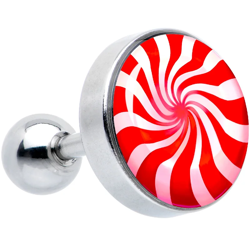 Women's Earrings – Elegant Designs for Every Personality--16 Gauge 1/4 Holiday Peppermint Candy Tragus Cartilage Earring Women's Earrings – Elegant Designs for Every Personality--16 Gauge 1/4 Holiday Peppermint Candy Tragus Cartilage Earring