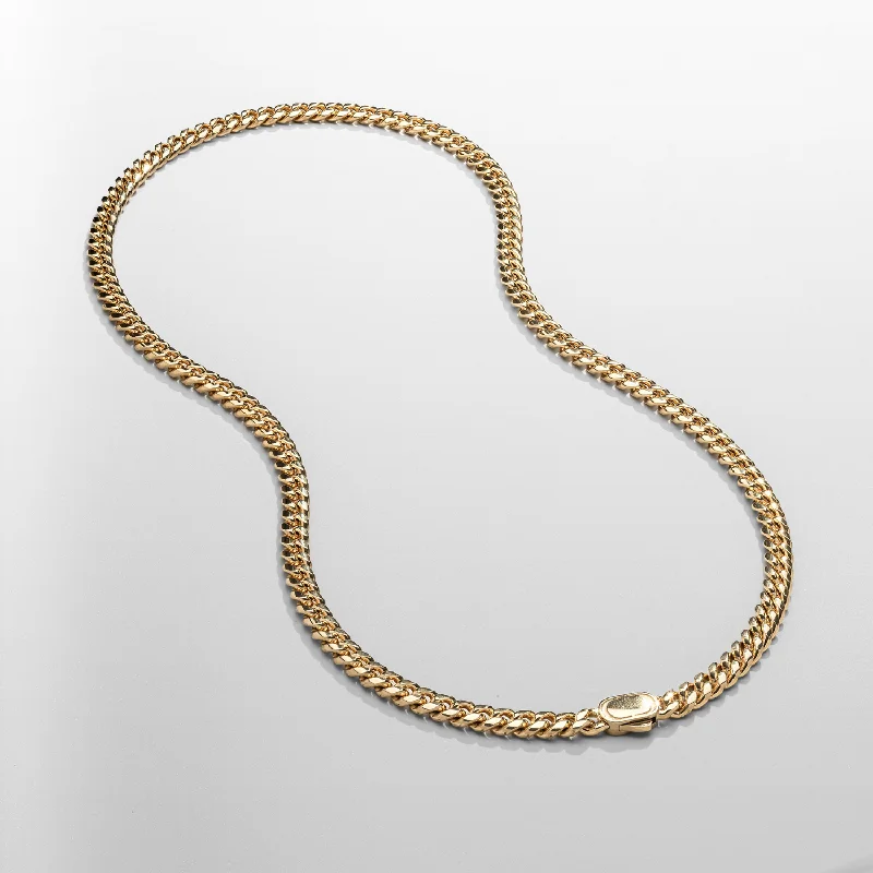 Exclusive Men's Necklaces & Pendants for the Modern Gentleman-Cuban (Gold) 6mm