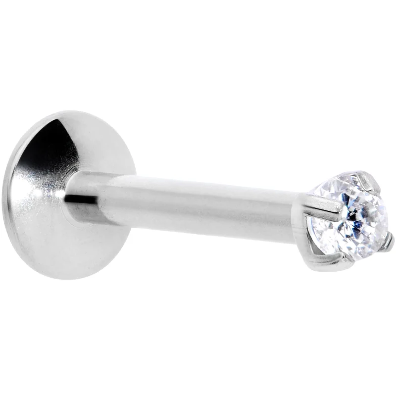 Women's Earrings – Elegant Designs for Every Personality--16 Gauge 5/16 2mm CZ G23 Titanium Internally Threaded Labret