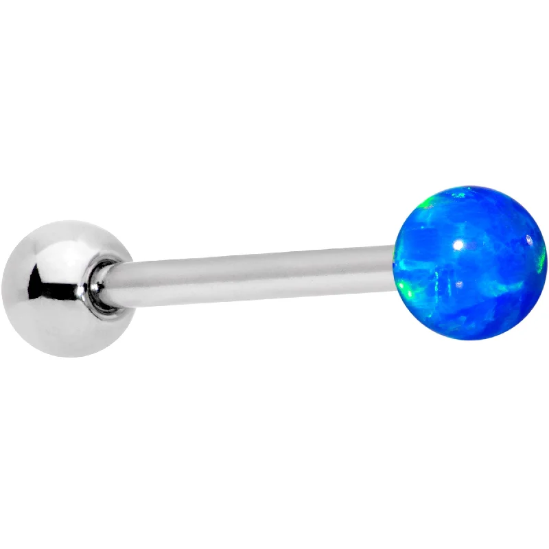 Women's Earrings – Elegant Designs for Every Personality--Blue Synthetic Opal 5mm Ball Barbell Tongue Ring