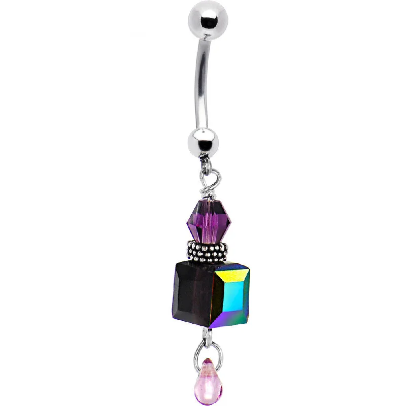 Sparkling Belly Rings for Unique Shine -STUDIO KATIA Violaceous Dangle Banana Belly Ring Sparkling Belly Rings for Unique Shine -STUDIO KATIA Violaceous Dangle Banana Belly Ring