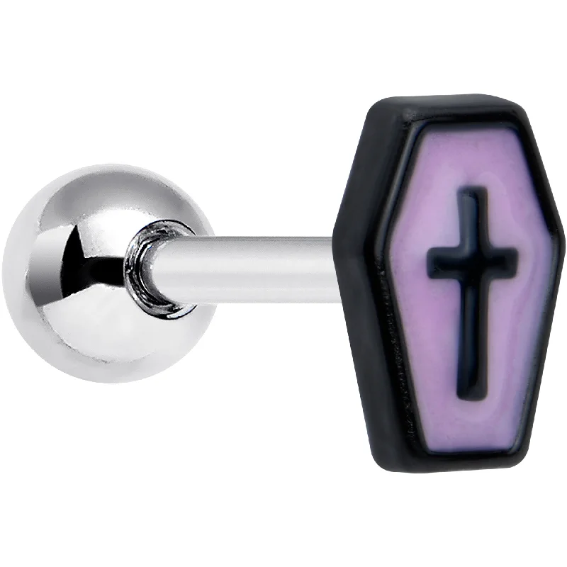 Women's Earrings – Elegant Designs for Every Personality--16 Gauge 1/4 Creepy Coffin Lt Purple Glow in Dark Cartilage Earring Women's Earrings – Elegant Designs for Every Personality--16 Gauge 1/4 Creepy Coffin Lt Purple Glow in Dark Cartilage Earring
