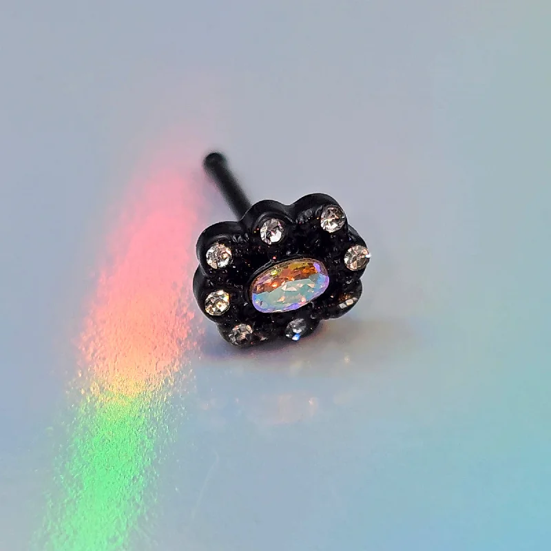 Nose Rings with Filigree Designs -20 Gauge 1/4 Aurora Gem Black Filigree Fantasy Nose Bone Nose Rings with Filigree Designs -20 Gauge 1/4 Aurora Gem Black Filigree Fantasy Nose Bone